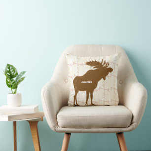 Personalised Boy's Room Crossed Arrow Moose Cushion