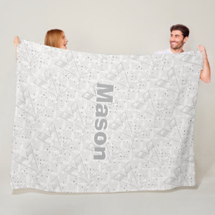 Personalised Boys Room Modern Teepee Arrow Pattern Fleece Blanket