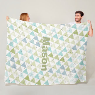 Personalised Boy's Room Modern Teepee Pattern Fleece Blanket