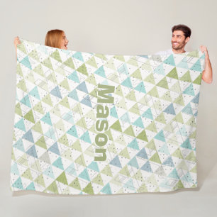 Personalised Boy's Room Modern Teepee Pattern Fleece Blanket