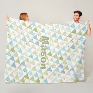 Personalised Boy's Room Modern Teepee Pattern Fleece Blanket
