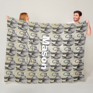 Personalised Boy's Room Vintage Elephant Fleece Blanket