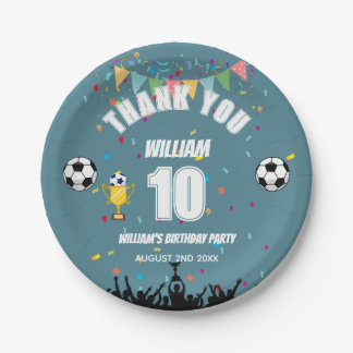 Personalised Boys Soccer Birthday Party Plates