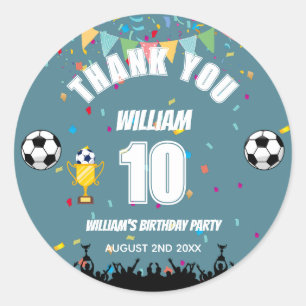 Personalised Boys Soccer Birthday Stickers
