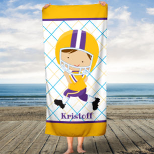 Personalised Boys Sports Home Run Bath Towel