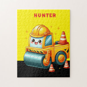 Personalised Boy's Steam Roller Jigsaw Puzzle