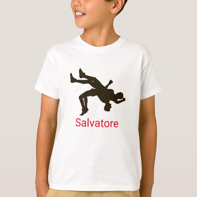 Personalised Boys Wrestling T shirt (Front)