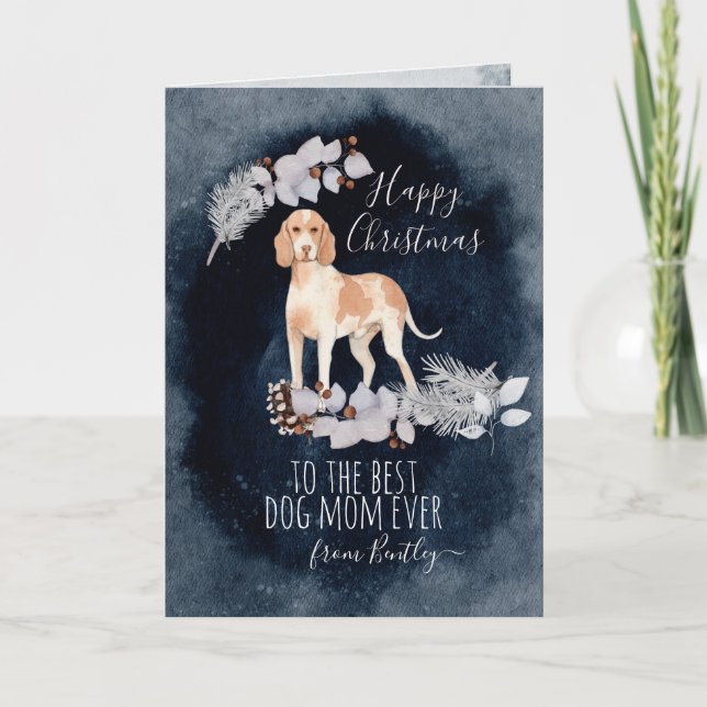 Personalised Bracco Italiano Mum Christmas Holiday Card (Front)