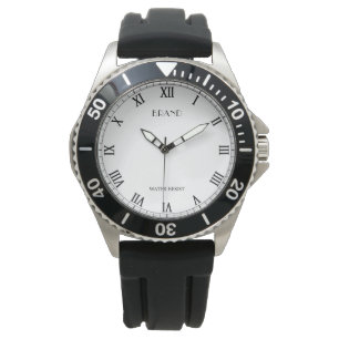 Personalised Brand Men's Stainless Steel Black Watch
