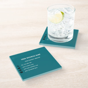 Personalised Branded Company Glass Coaster Example