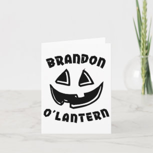 Personalised Brandon O'lantern Halloween Pumpkin C Card
