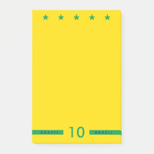 Personalised Brazil Flag Colours World Cup Soccer Post-it Notes