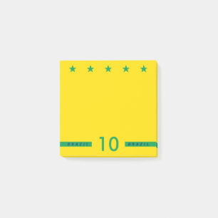 Personalised Brazil Flag Colours World Cup Soccer Post-it Notes
