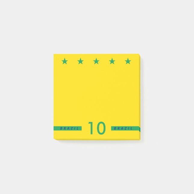 Personalised Brazil Flag Colours World Cup Soccer Post-it Notes (Front)