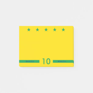 Personalised Brazil Flag Colours World Cup Soccer Post-it Notes