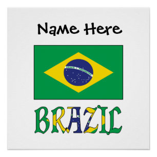 Personalised Brazil Flag Poster