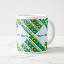 Personalised Brazil Flag Tiled