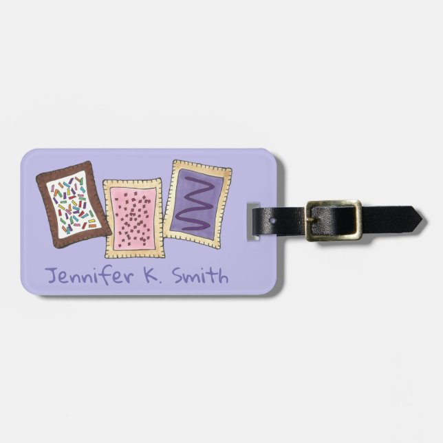 Personalised Breakfast Toaster Pastries Junk Food Luggage Tag (Front Horizontal)