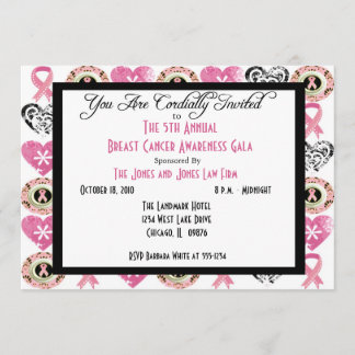 Personalised Breast Cancer Awareness Invitations.. Invitation