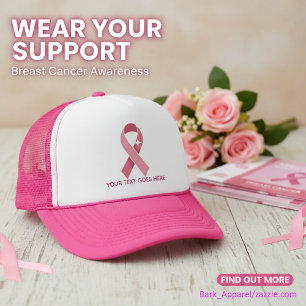 Personalised Breast Cancer Awareness Pink Ribbon  Trucker Hat