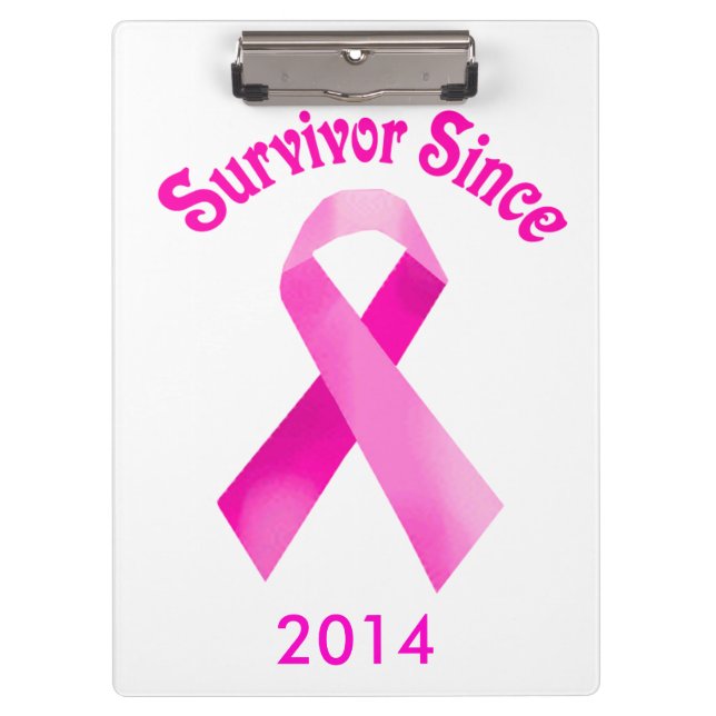Personalised Breast Cancer Pink Ribbon Clipboard Clipboard (Front)