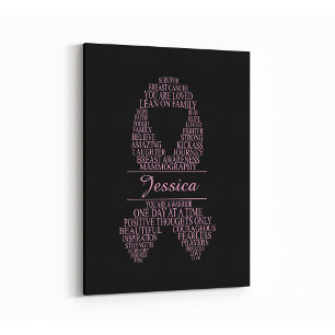 Personalised Breast Cancer Ribbon Wall Art