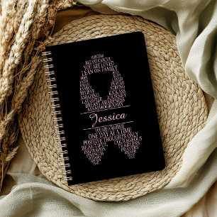 Personalised Breast Cancer Ribbon Wall Art Notebook