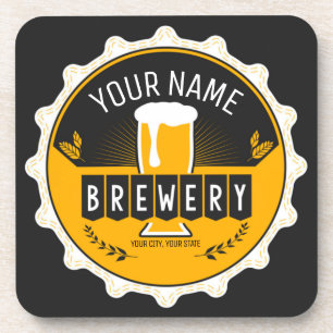 Personalised Brewery Beer Bottle Cap Bar Coaster