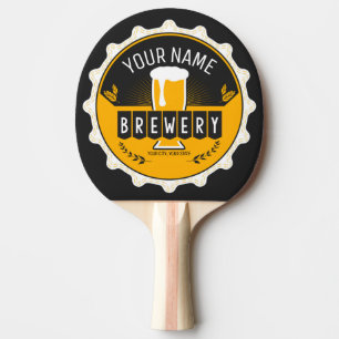 Personalised Brewery Beer Bottle Cap Bar Ping Pong Paddle