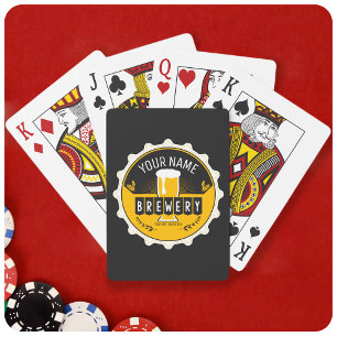 Personalised Brewery Beer Bottle Cap Bar Playing Cards