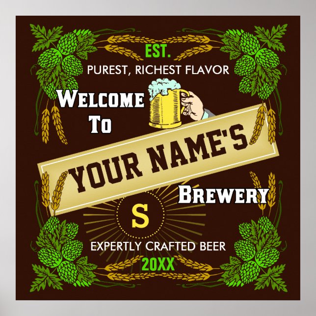 Personalised Brewery / Beer Welcome Sign (Front)