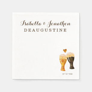 Personalised Brewery Wedding - Rustic Beer Toast Napkin