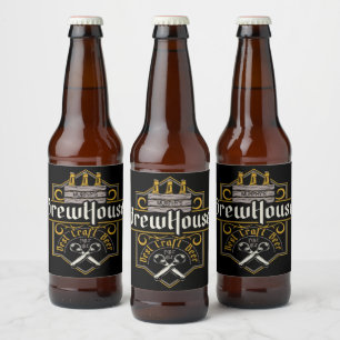 Personalised BrewHouse Best Craft Beer Ale Bar Bottle Label