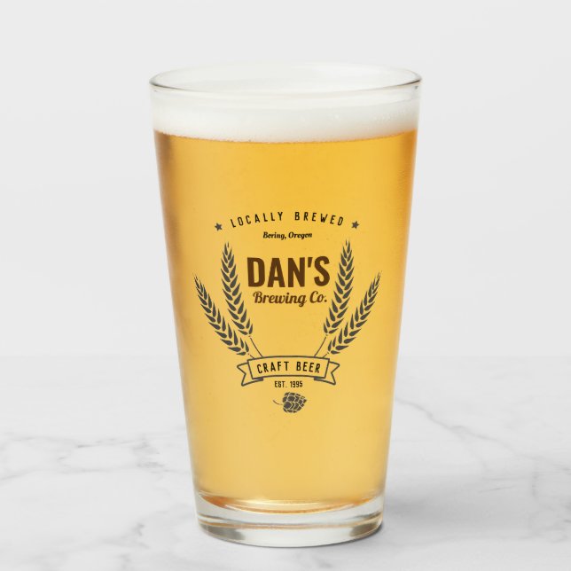 Personalised Brewing Company Beer Glass (Front Filled)