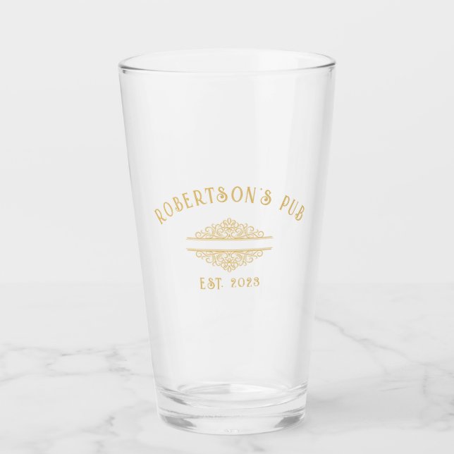 Personalised Brewing Pub Beer Glass (Front)