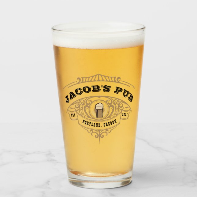 Personalised Brewing Pub Beer Glass (Front Filled)
