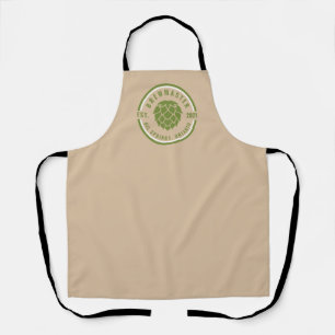 Personalised Brewmaster, Hops, Khaki, Green, Beer Apron