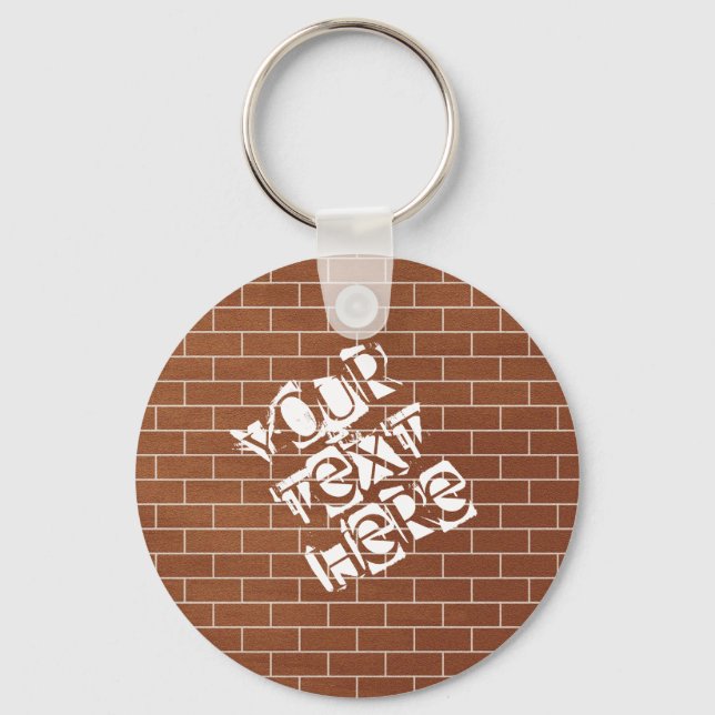 Personalised Brick Wall Keychain Your Special Text (Front)