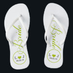 Personalised Bridal (green) Flip Flops<br><div class="desc">Fun,  custom wedding flip flops</div>