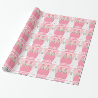 Personalised Bridal Pink Shower Wrapping Paper