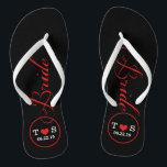 Personalised Bridal (red) Flip Flops<br><div class="desc">Fun,  custom wedding flip flops</div>