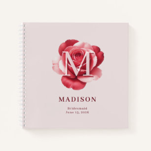 Personalised Bridal Rose Name Wedding Date Notebook