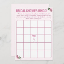 Personalised Bridal Shower Bingo Game