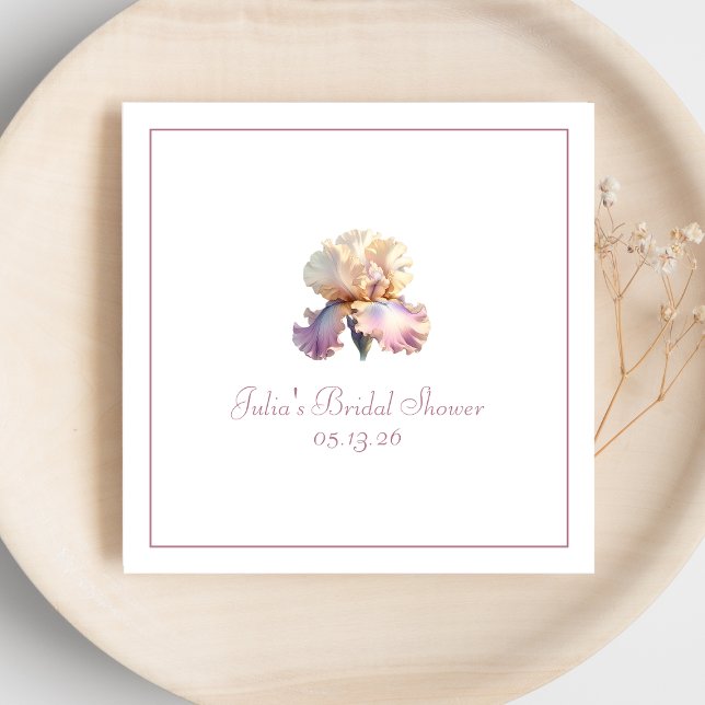 Personalised Bridal Shower Elegant Blush Flower Napkin (Creator Uploaded)