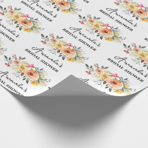 Personalised Bridal shower Floral Wrapping Paper