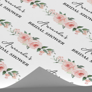 Personalised Bridal shower Floral Wrapping Paper