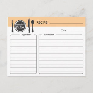 Personalised Bridal Shower Recipe Card