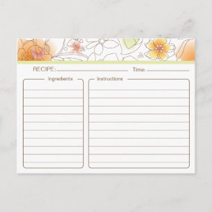 Personalised Bridal Shower Recipe Card