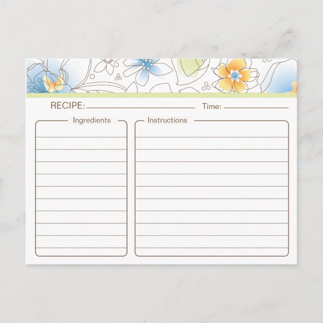 Personalised Bridal Shower Recipe Card (Front)