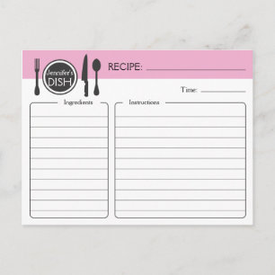 Personalised Bridal Shower Recipe Card